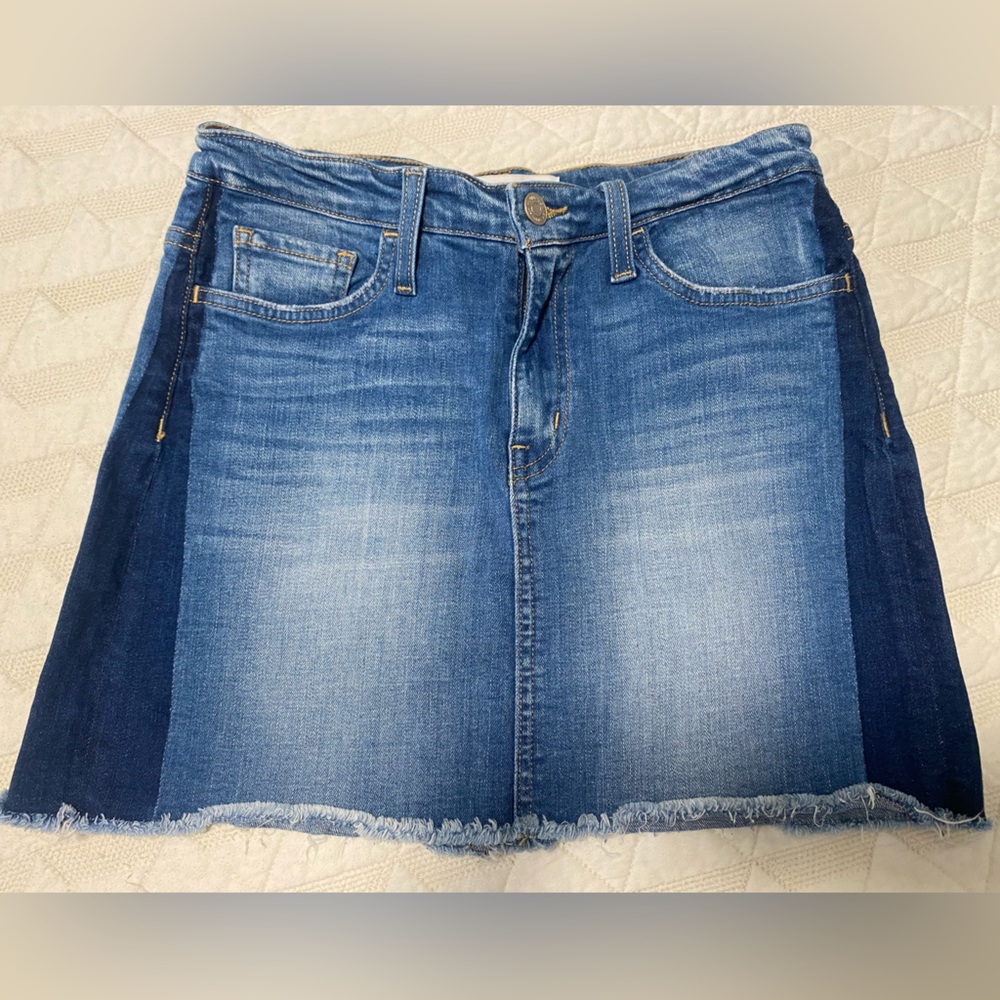 Flying Monkey Two-Tone Jean Mini Skirt